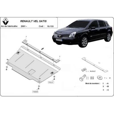Scut Motor - Румъния Метална кора под двигател и скоростна кутия renault vel satis от 2001 до 2009 (73819)