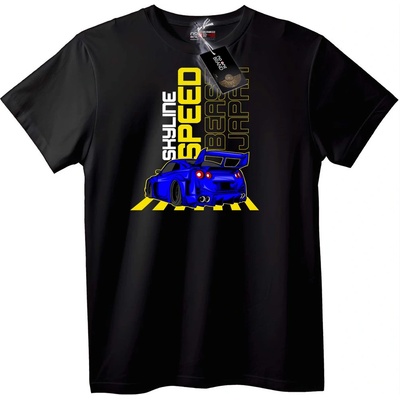 NOONEBRAND Тениска Skyline Скорост Япония - XS, White