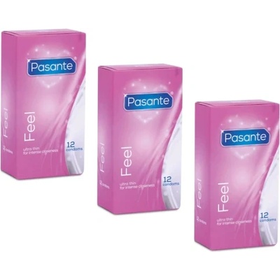 Pasante 36 бр. (3x12 бр. ) Тънки презервативи Pasante Sensitive Feel
