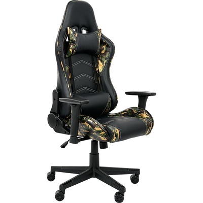 Plasico Computers Геймърски стол Warfare, Черен Камуфлаж до 150кг (Warfare)