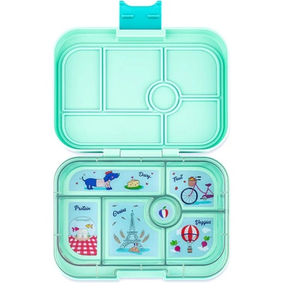 Yumbox Кутия за обяд ORIGINAL 6, 625 мл, тюркоаз / Париж, пластмаса, Yumbox (YBSAI202303P)