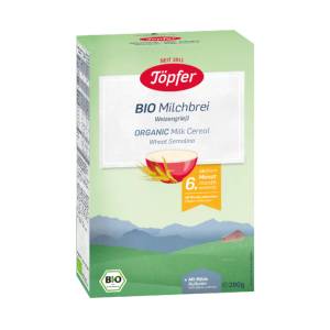 Töpfer Млечна био каша Töpfer - С пшеничен грис, 200 g (4006303003256) - baby