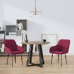 vidaXL Трапезни столове, 2 бр, виненочервени, кадифе (344850)