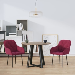 vidaXL Трапезни столове, 2 бр, виненочервени, кадифе (344850)
