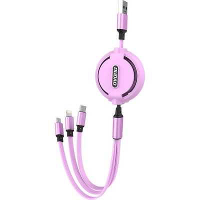 Dudao Кабел 3в1 Dudao L8H, с възможност за удължаване, 1.1m, лилав, (L8H-purple) (L8H-purple)