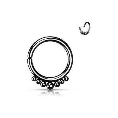 Šperky4U černý piercing kruh K01060-K