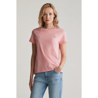 Gant REG TONAL SHIELD SS T-SHIRT GERANIUM PINK