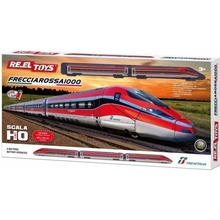 RE.EL Toys Frecciarossa 1000 licencovaný vlak v měřítku H0 na baterie vlak 91cm dráha 5m