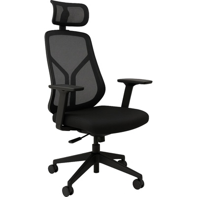 Работен офис стол Omega Black HR - Ергономичен комфорт и стил