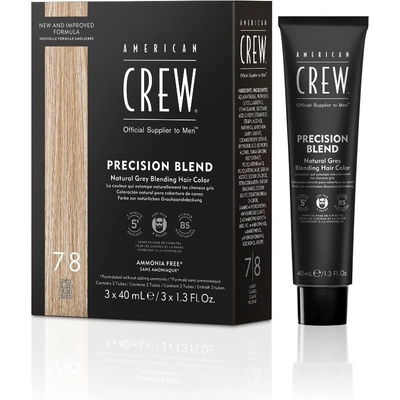 American Crew Precision Blend Natural Grey Blending Hair Color 3 x 40 ml боя 7/8 Light