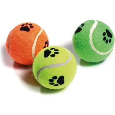 Karlie-Flamingo Lopta tenisový pískacie s labkou 6 cm 3 ks