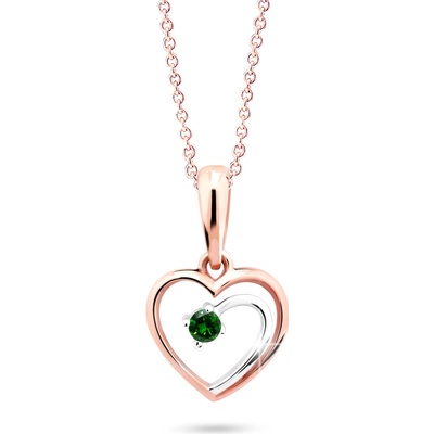 Cutie Diamonds bicolor prívesok z ružového zlata so smaragdom DZ6300 1602 40 SM X R4