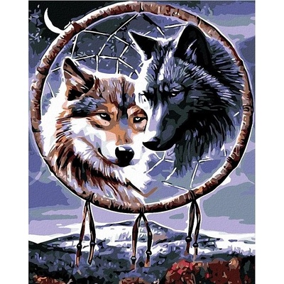 zuty Malování podle čísel Vlci s talismanem 80 x 100 cm vypnuté plátno na rám