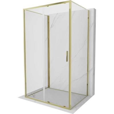 Mexen Exo-3S душ кабина 3-стенна плъзгаща се 190 x 95 см, прозрачна, златна (8151-190-095-50-00-3S)