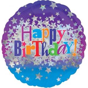 Amscan Балон от фолио - Happy Birthday Stars 43см