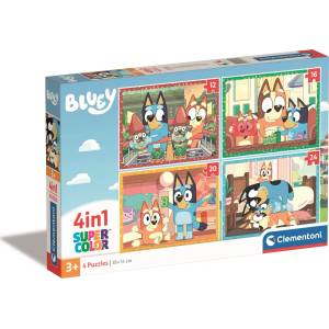 Clementoni - Puzzle 4v1 Bluey - 1 - 39 piese