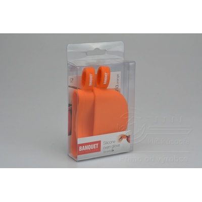 Banquet Silikonová chňapka na hrnec 2 ks 12,2 x 6,4 x 2,4 cm CULINARIA orange