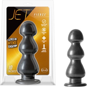 Blush Novelties Jet - дилдо с вакуумна основа и релефни топчета - черно