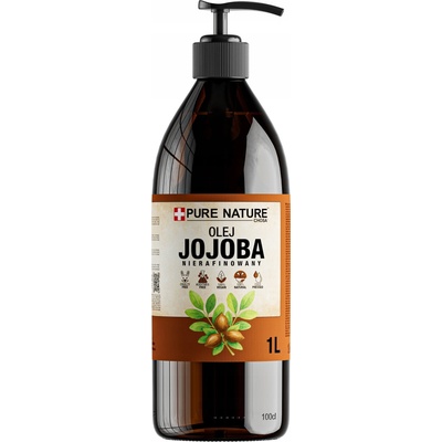 JOJOBOVÝ OLEJ PŘÍRODNÍ LISOVANÝ ZA STUDENA NERAFINOVANÝ + DÁVKOVAČ 1l