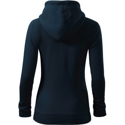 Bezpotisku bez potisku dámská mikina Trendy Zipper s kapucí Námořní velmi tmavá téměř modrá černá