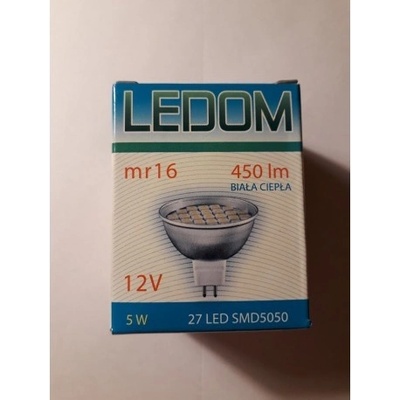 LEDOM žiarovka Teplá biela 27LED SMD5050 5W 12V MR16