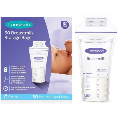 Lansinoh Breastfeeding Breastmilk Storage Bags торбичка за съхранение на кърма 50 бр