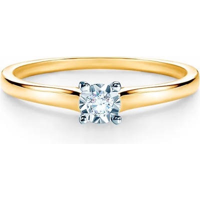 SAVICKI Годежен пръстен Solitaire: два цвята злато. диамант