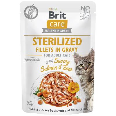 Brit Care (VAFO Praha s.r.o.) Brit Care Cat Fillets in Gravy Sterilized Salmon&Tuna 85g