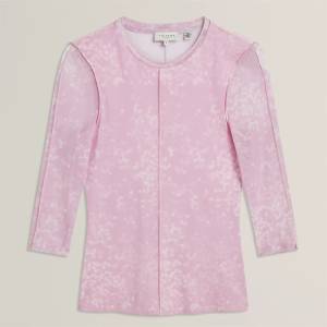 Ted Baker Ted Baker Mesh Print Top - Pl-Pink