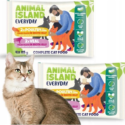 Animal Island Everyday Veal and poultry with liver 4 x 85 g