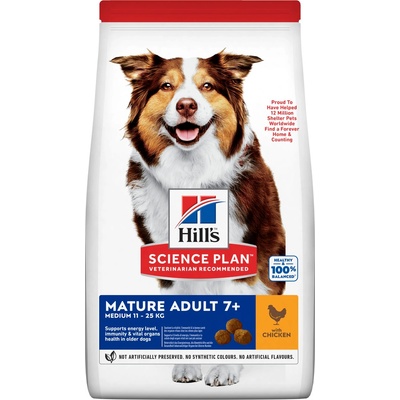 Hill's Science Plan granule pre starších psov stredných plemien s kuracím 2 x 14 kg