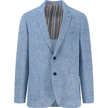 Fynch hatton Сако Fynch hatton Linen Herringbone blazer - Blue (Summer Breeze)