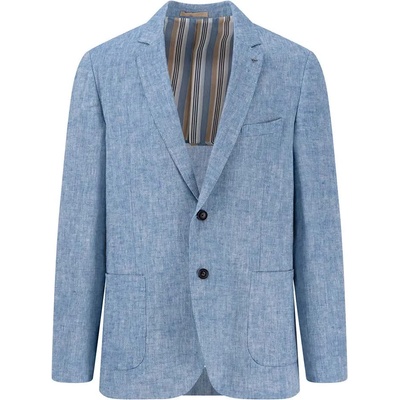 Fynch hatton Сако Fynch hatton Linen Herringbone blazer - Blue (Summer Breeze)