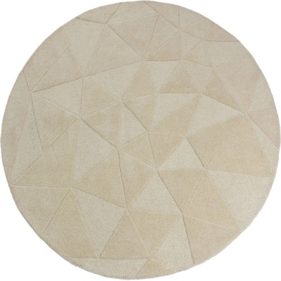 Flair Rugs Бежов ръчно изработен вълнен кръгъл килим ø 160 cm Shard - Flair Rugs (503119381700)