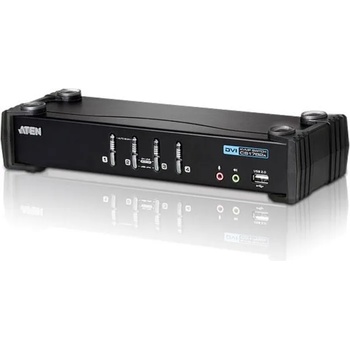 ATEN KVMP превключвател, ATEN CS1764A-AT, 4-портов, USB, DVI, Audio (ATEN-CS1764A-AT-G)