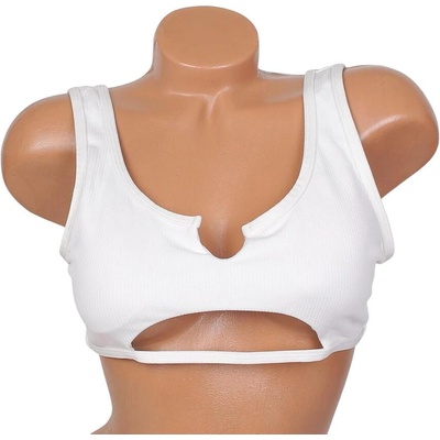 Бански бюстие горна част в млечно бяло