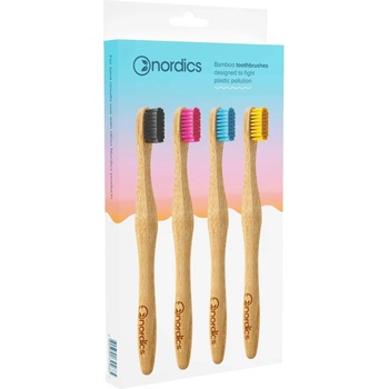 Nordics Комплект бамбукови четки за зъби, 4 броя
