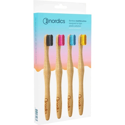 Nordics Комплект бамбукови четки за зъби, 4 броя