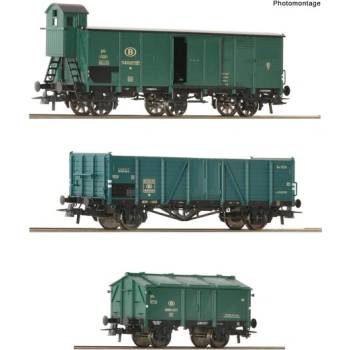 Roco Комплект от три вагона: Товарен влак, sncb iii (6600079)