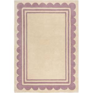 Flair Rugs Ръчно изработен вълнен килим в лилав и естествен цвят 160x230 cm Lois Scallop - Flair Rugs (503119376376)