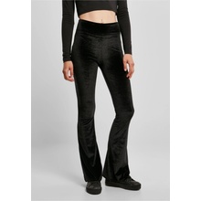 Ladies High Waist Velvet Boot Cut Leggings - black