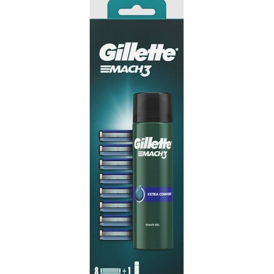 Gillette Mach3 náhradná hlavica 8 ks + Mach3 Comfort gél na holenie 200 ml