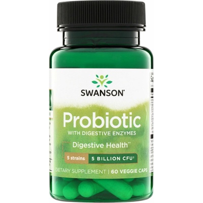 Swanson Probiotic with Digestive Enzymes vegetariánská kapsle 5 Billion CFU 60 ks