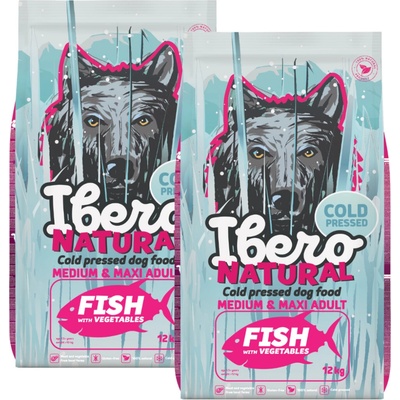 Ibero Cold Press Dog Medium & Maxi Adult Fish 2 x 12 kg