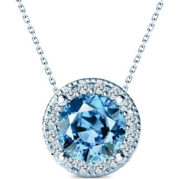 SAVICKI Колие This is Love: бяло злато, син лабораторен диамант, лабораторни диаманти