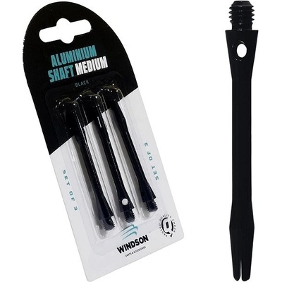 Windson SHAL-B50 ALU SHAFT MED 3 KS Hliníková násadka na šipky, černá, os