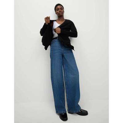 Marks & Spencer Дълга ребрест жилетка без закопчаване Marks & Spencer черна Marks & Spencer | Cheren | ЖЕНИ | S