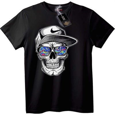 NOONEBRAND Тениска Череп с Nike Шапка Кецове и Очила - 2XL, White