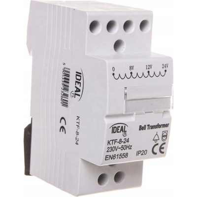 Zvonkový transformátor na lištu TH35 230V 8V 12V 24V KTF-8-24 Kanlux Ideal
