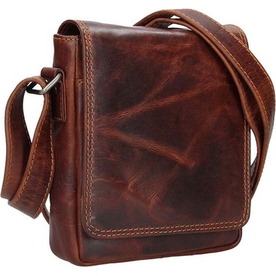 Lagen Lagen pánska kožená crossbody taška 7074 hnedá